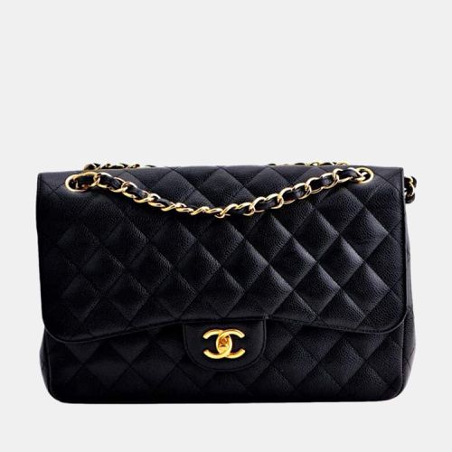 Jumbo Calfskin Caviar Double Flap Bag with GHW - Chanel - Modalova