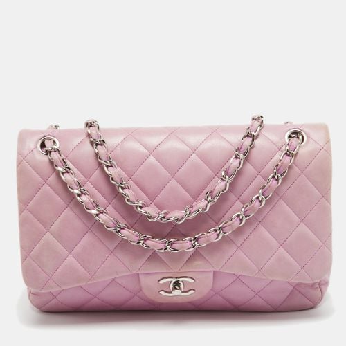 Lilac Quilted Lambskin Leather Jumbo Classic Double Flap Bag - Chanel - Modalova