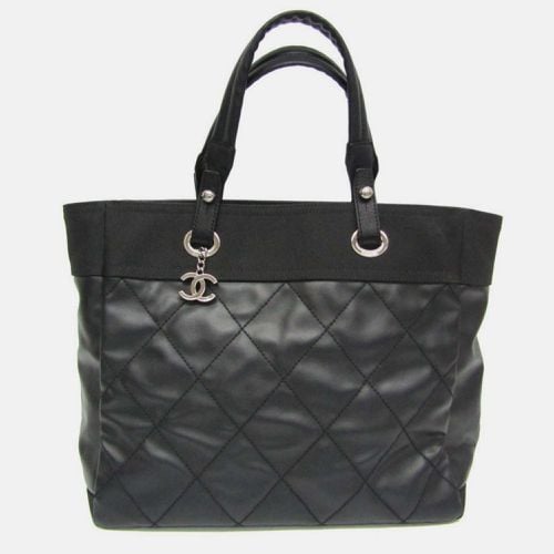 Quilted Coated Canvas Large Biarritz Tote - Chanel - Modalova