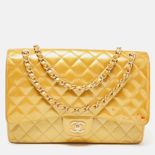 Quilted Patent Leather Maxi Classic Single Flap Bag - Chanel - Modalova