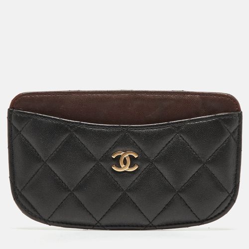 Burgundy Quilted Leather CC Curved Card Holder - Chanel - Modalova