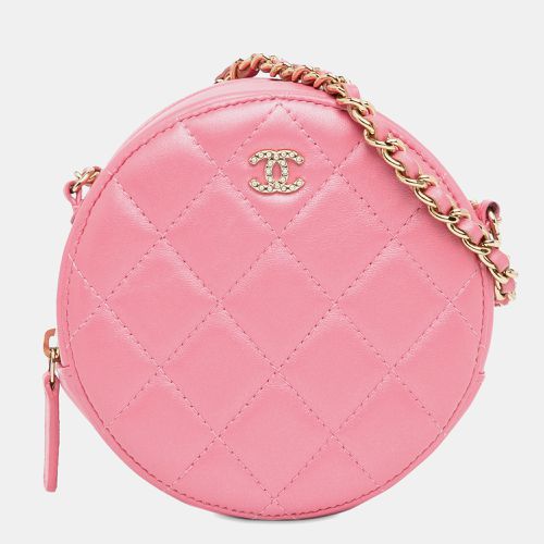 CC Quilted Lambskin Round Pearl Clutch with Chain - Chanel - Modalova