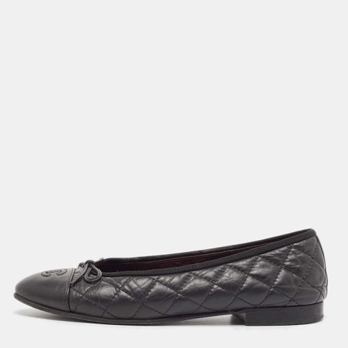 Quilted Leather CC Bow Ballet Flats Size 37 - Chanel - Modalova