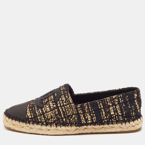 Gold Canvas and Tweed CC Espadrille Flats Size 38 - Chanel - Modalova