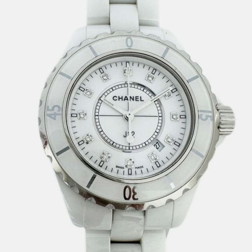 Diamond Stainless Steel Ceramic J12 Quartz Women's Wristwatch 33 mm - Chanel - Modalova