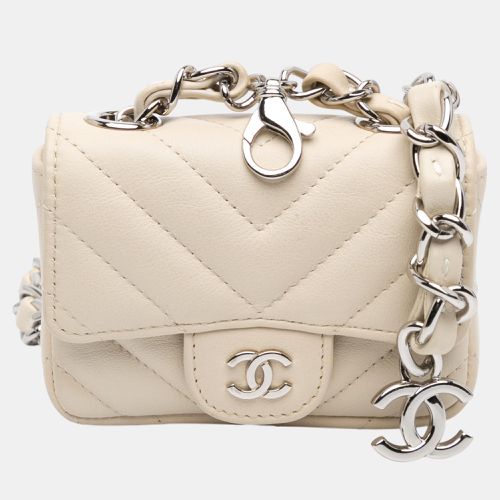 Mini Chevron Lambskin Card Holder Chain Belt Bag - Chanel - Modalova