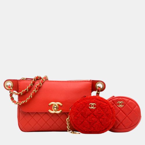 CC Quilted Calfskin Flap Belt Bag and Coin Purse - Chanel - Modalova