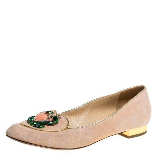 Peach Suede Birthday Zodiac Cancer Ballet Flats Size 40 - Charlotte Olympia - Modalova