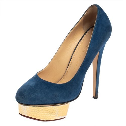 Suede Dolly Platform Pumps Size 38.5 - Charlotte Olympia - Modalova