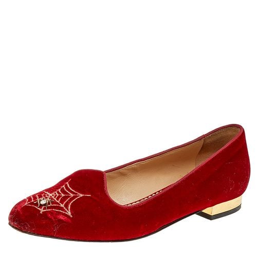 Velvet Embroidered Ballet Flats Size 37 - Charlotte Olympia - Modalova