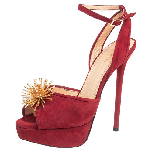 Suede Orbital Pomeline Platform Sandals Size 36.5 - Charlotte Olympia - Modalova