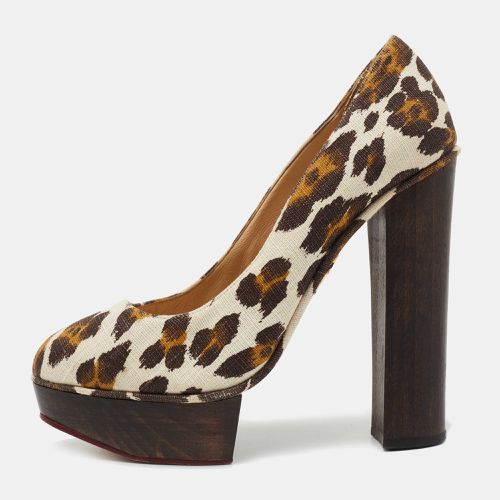 Canvas Leopard Print Platform Pumps Size 40 - Charlotte Olympia - Modalova