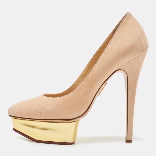 Suede Dolly Platform Pumps Size 37.5 - Charlotte Olympia - Modalova