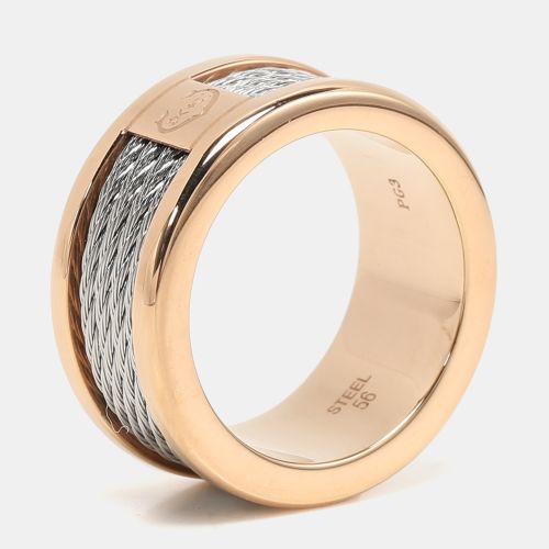Rose/Silver Tone Steel Forever Band Ring 56 - Charriol - Modalova