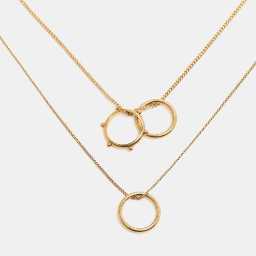Chloé Tone Metal Double Strand Ring Necklace - Chloe - Modalova