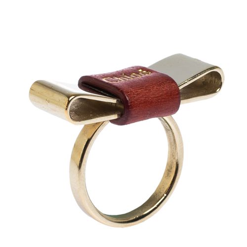 Leather Bow Motif Tone Ring Size 54 - Chloe - Modalova