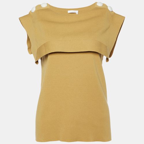 Fall Leaf Cotton Knit Shoulder Buttoned Top S - Chloe - Modalova