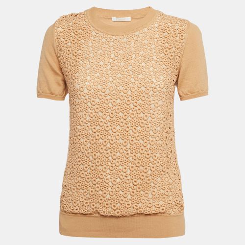 Lace and Wool Short Sleeve Sweatshirt S - Chloe - Modalova