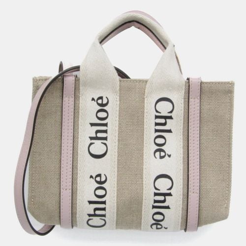 Neutrals Canvas and Leather Tote Bag - Chloe - Modalova