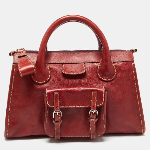 Leather Front Pocket Edith Satchel - Chloe - Modalova