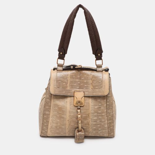 Chloé /Brown Snakeskin and Leather Darla Top Handle Bag - Chloe - Modalova