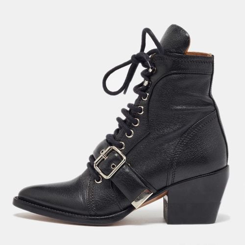 Leather Lace Up Booties Size 35 - Chloe - Modalova