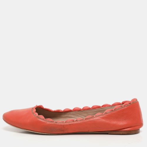 Leather Laurena Scalloped Ballet Flats Size 37 - Chloe - Modalova