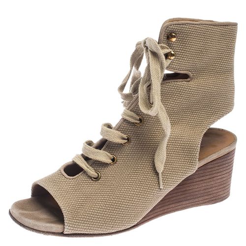 Canvas Ghillie Lace Up Wedge Sandals Size 36 - Chloe - Modalova