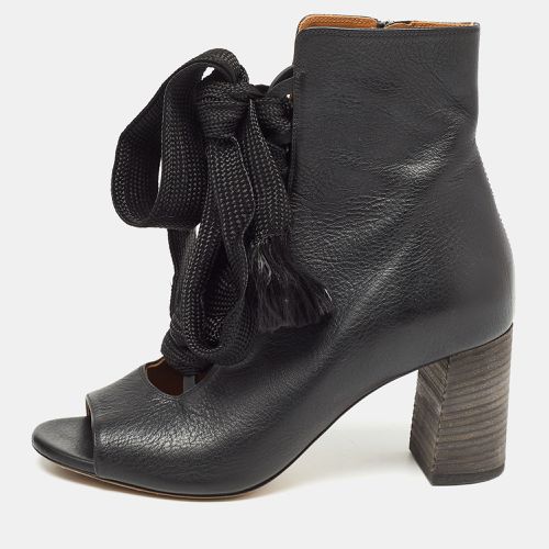 Leather Harper Peep Toe Ankle Wrap Booties Size 37.5 - Chloe - Modalova