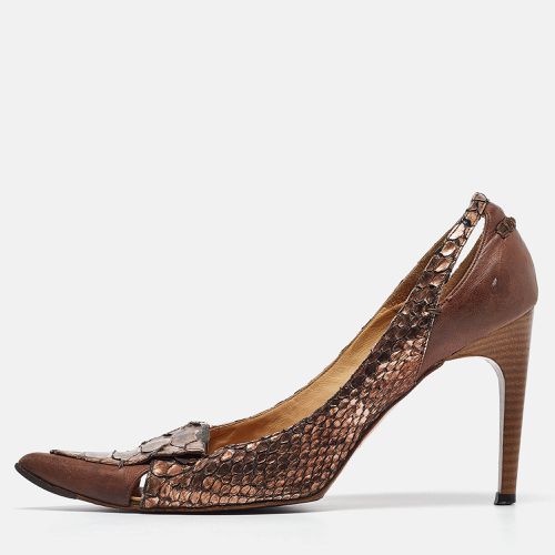 Metallic Python Leather Pointed Toe Pumps Size 40 - Chloe - Modalova