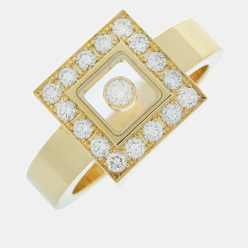 K Gold and Diamond Happy Diamonds Square Cocktail Ring EU 62 - Chopard - Modalova