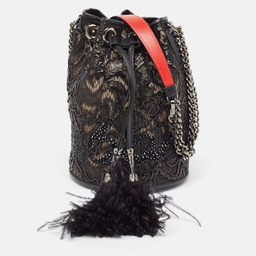 Lace, Feather and Leather Marie Jane Bucket Bag - Christian Louboutin - Modalova