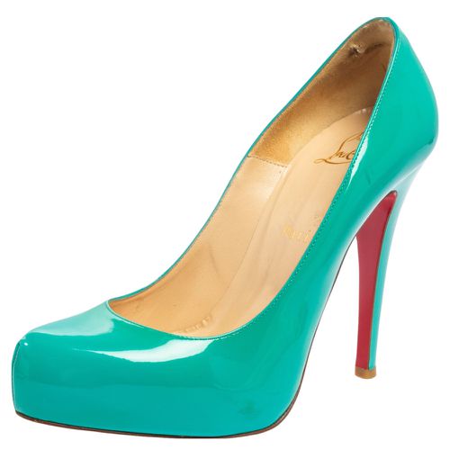 Turquoise Patent Leather Rolando Platform Pumps Size 37 - Christian Louboutin - Modalova