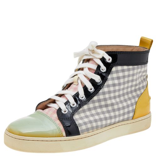 Patent Leather and Tartan Louis Flat High Top Sneakers Size 40 - Christian Louboutin - Modalova