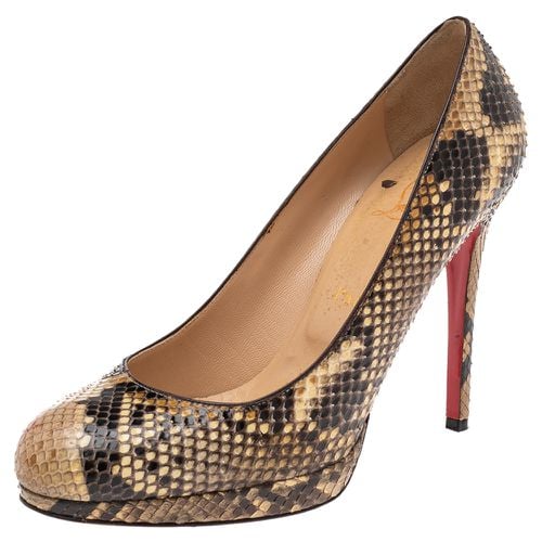 Brown Python Leather New Simple Platform Pumps Size 39.5 - Christian Louboutin - Modalova