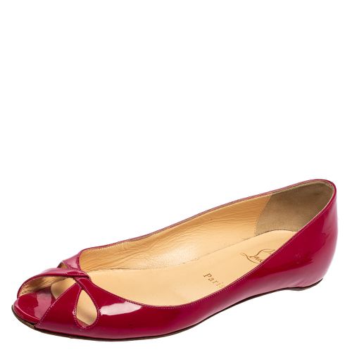 Patent Leather Flat Peep-Toe Ballet Flats Size 37.5 - Christian Louboutin - Modalova