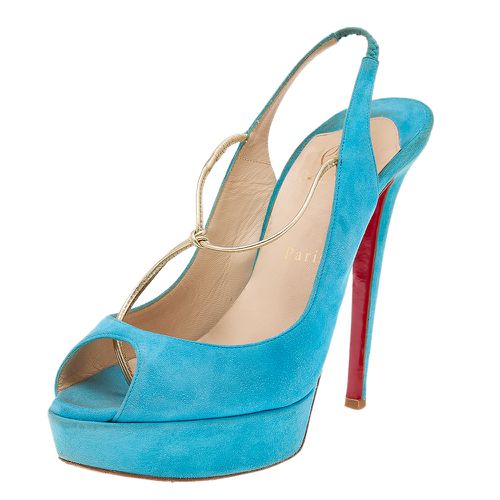 Suede Alta Spritney Platform Slingback Sandals Size 40 - Christian Louboutin - Modalova