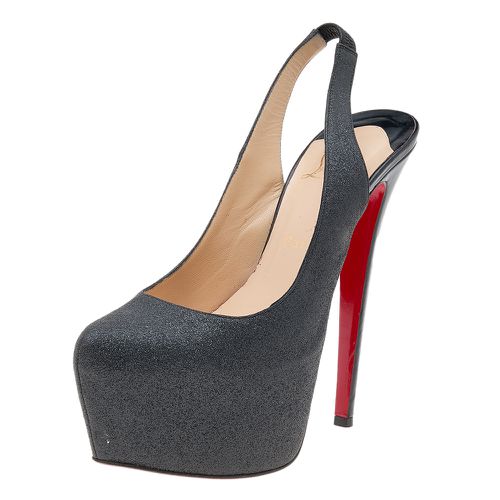 Dark Glitter Slingback Platform Sandals Size 39 - Christian Louboutin - Modalova