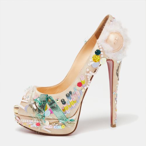 Satin 'Make Up Trash' Lady Peep-Toe Pumps Size 38 - Christian Louboutin - Modalova