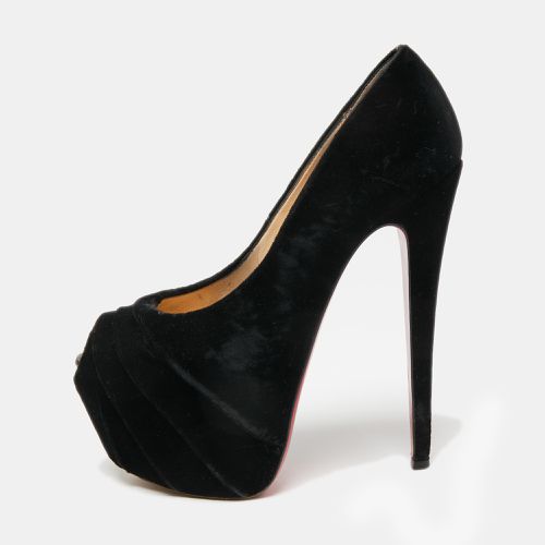 Velvet Drapesse Peep-Toe Platform Pumps Size 36 - Christian Louboutin - Modalova