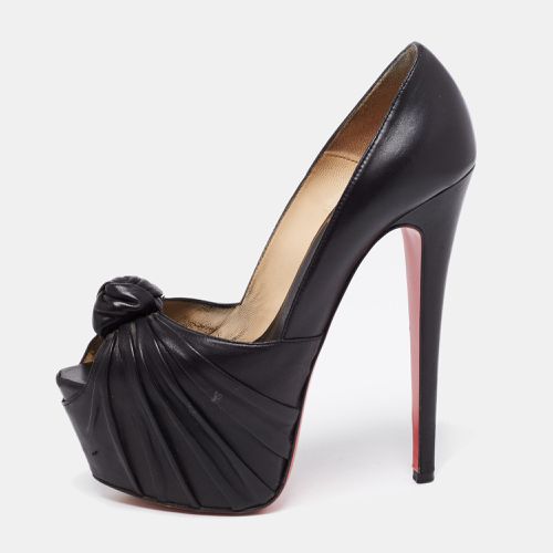 Leather Lady Gres Knotted 20th Anniversary Peep-Toe Platform Pumps Size 37 - Christian Louboutin - Modalova