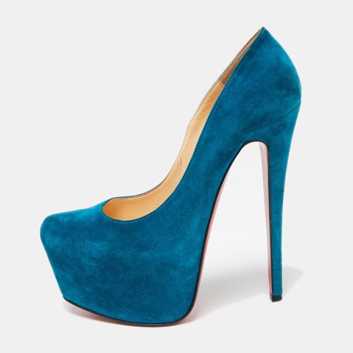 Teal Suede Daffodile Platform Pumps Size 36.5 - Christian Louboutin - Modalova