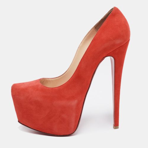 Coral Suede Daffodile Platform Pumps Size 36 - Christian Louboutin - Modalova