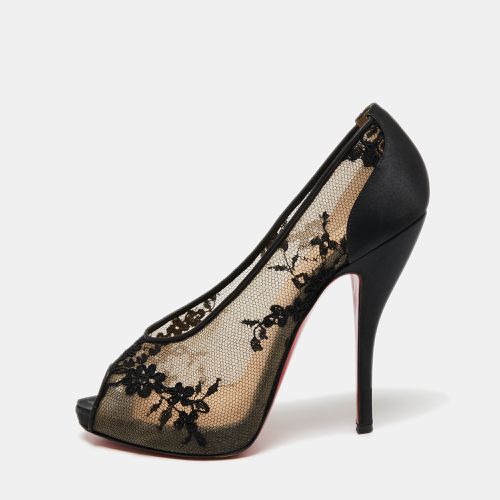 Lace and Satin Fetilo Peep-Toe Pumps Size 38 - Christian Louboutin - Modalova