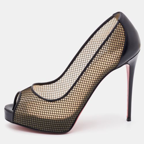 Mesh and Leather Fetilo Platform Pumps Size 38 - Christian Louboutin - Modalova