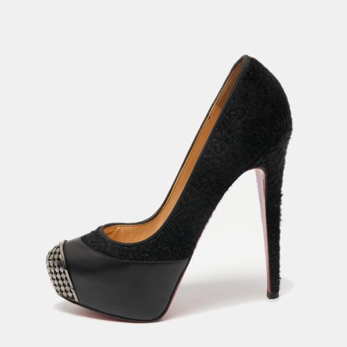 Leather and Calf Hair Maggie Pumps Size 38.5 - Christian Louboutin - Modalova