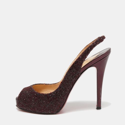 Plum Coarse Glitter No Prive Slingback Pumps Size 36 - Christian Louboutin - Modalova