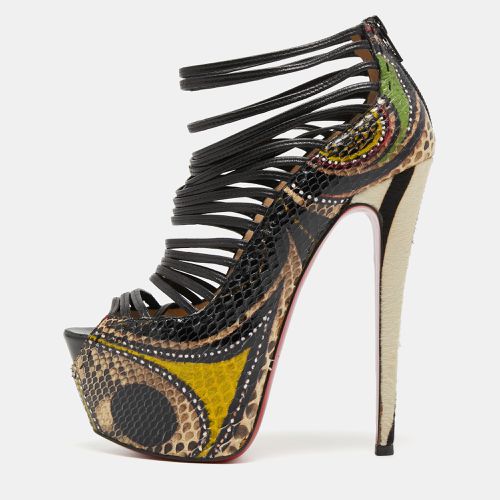 Python Leather Zoulou Strappy Pumps Size 37.5 - Christian Louboutin - Modalova