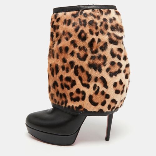 Leather And Calf hair Leopard Boots Size 40 - Christian Louboutin - Modalova