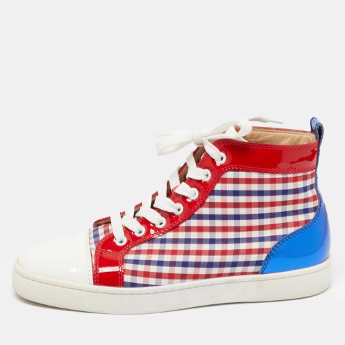 Tricolor Patent Leather and Plaid Fabric Louis High Top Sneakers Size 40 - Christian Louboutin - Modalova